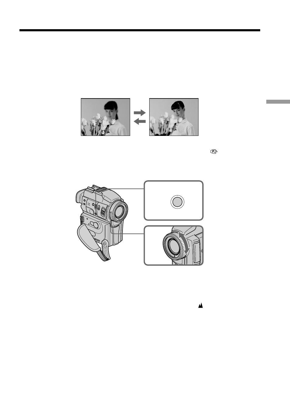 Focusing manually | Sony DCR-PC110 User Manual | Page 45 / 168