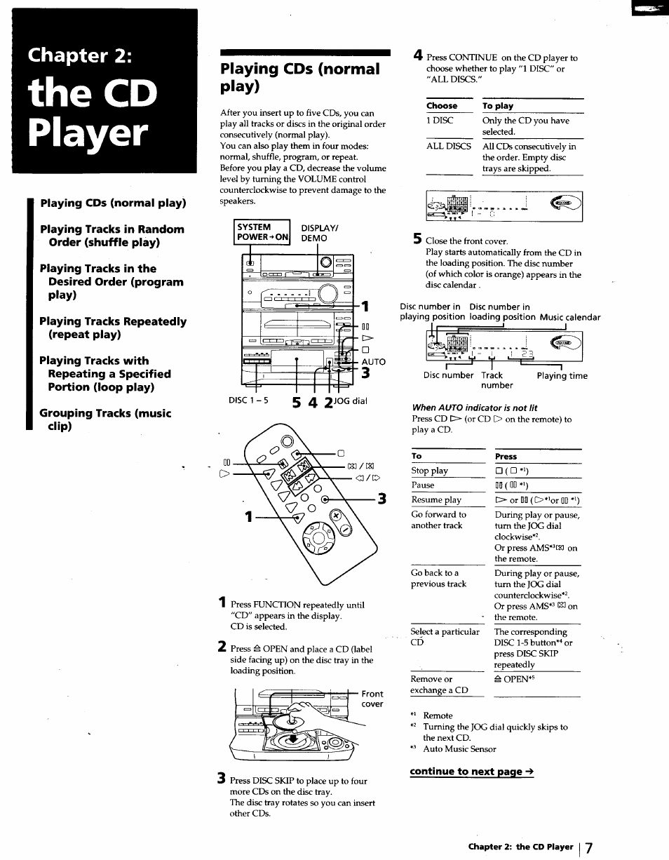 Playing cds (normal play), The cd player, Chapter 2 | Sony LBT-D570 User Manual | Page 7 / 30