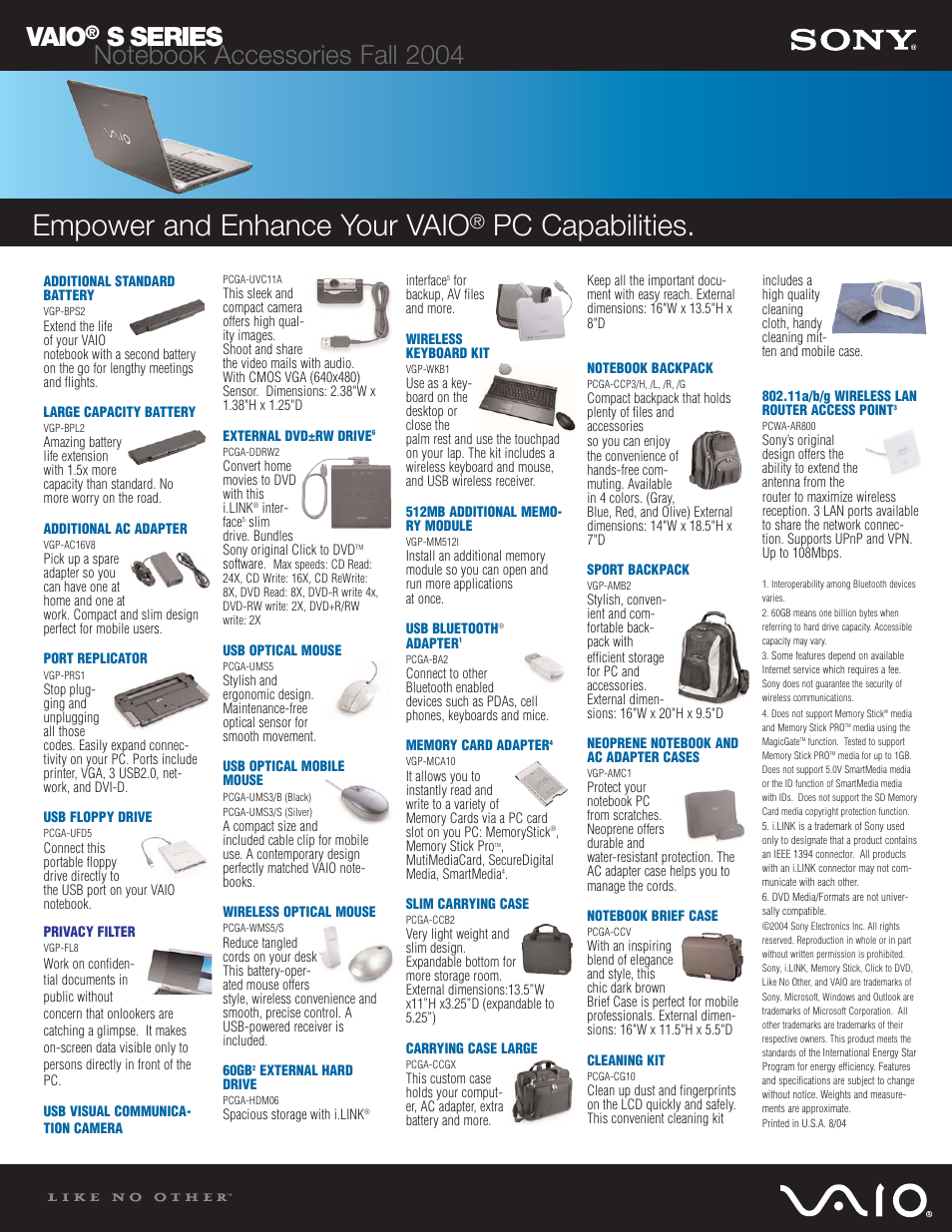 Sony VGN-S270B User Manual | 1 page