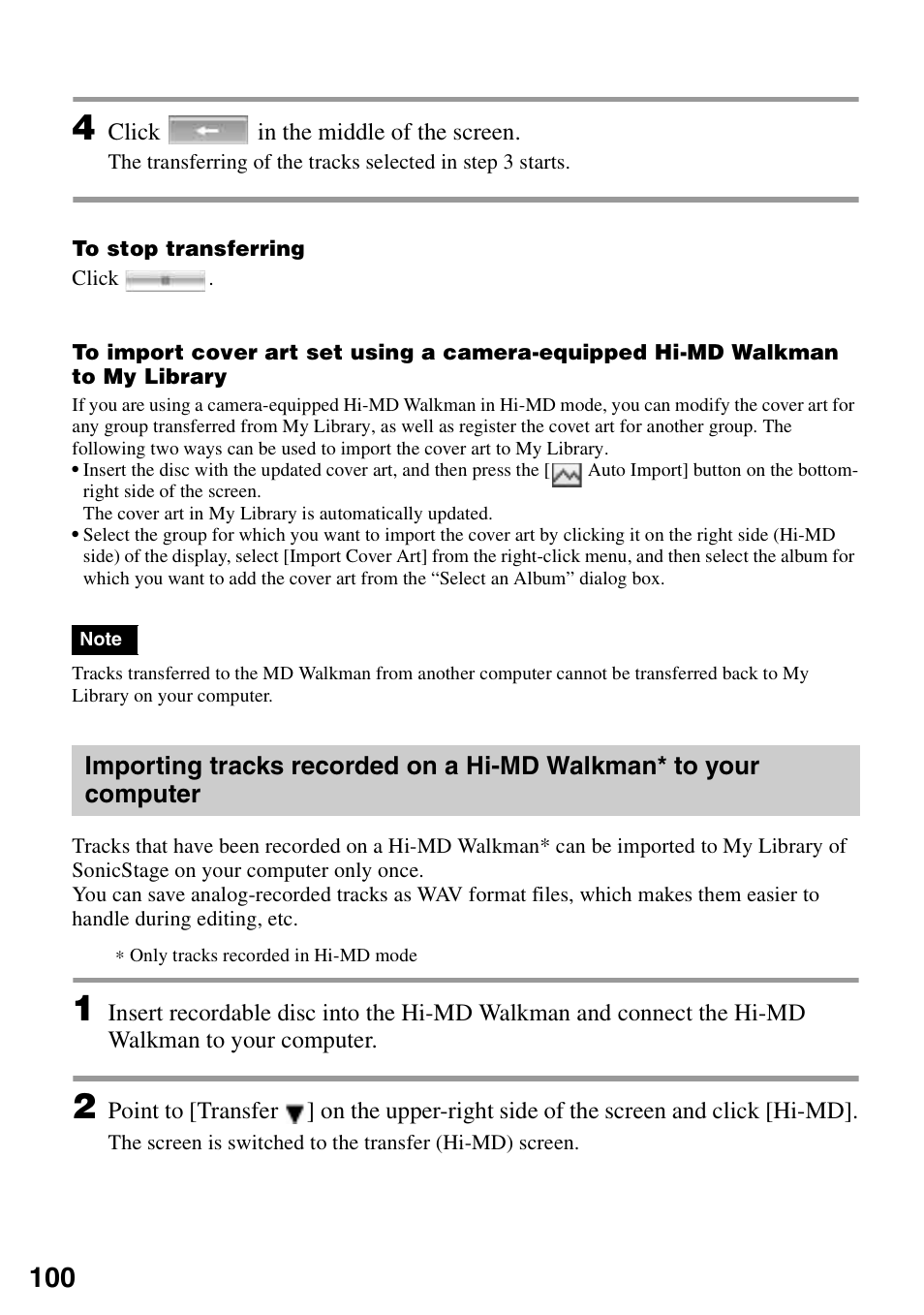 Sony MZ-M100 User Manual | Page 100 / 119