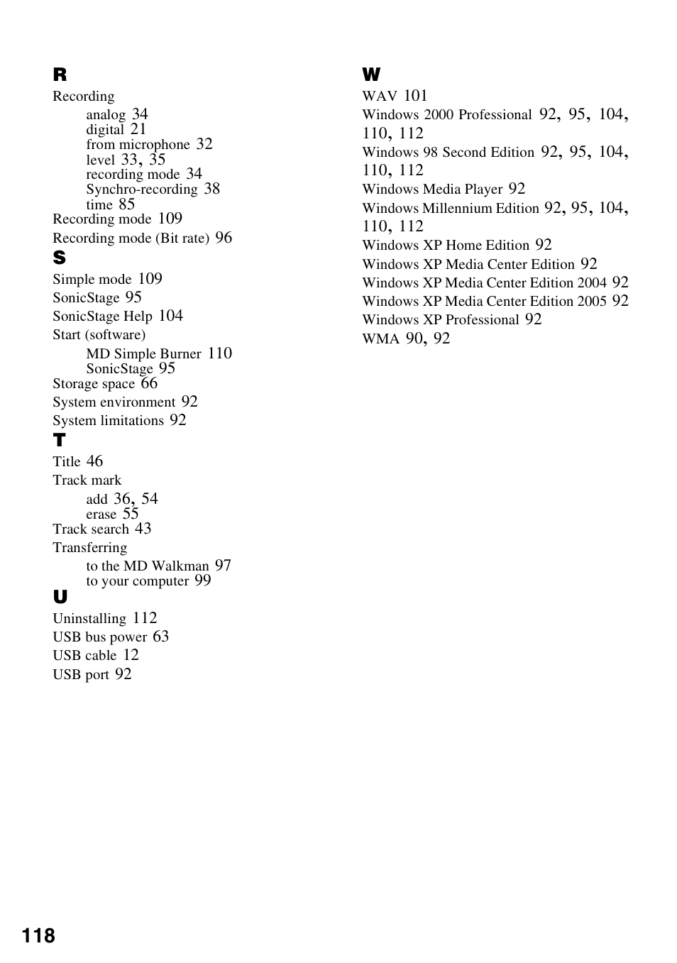 Sony MZ-M100 User Manual | Page 118 / 119