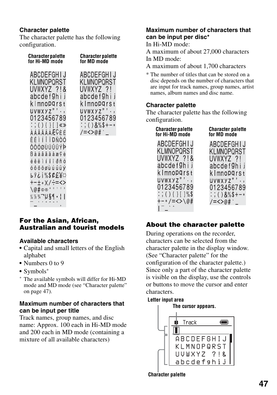 Sony MZ-M100 User Manual | Page 47 / 119