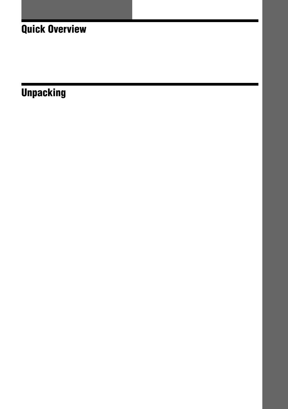 Quick overview, Unpacking | Sony DAV-C770 User Manual | Page 17 / 88