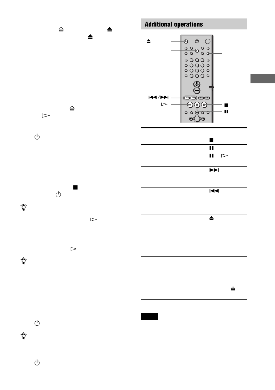Pla ying discs, Additional operations | Sony DAV-C770 User Manual | Page 33 / 88