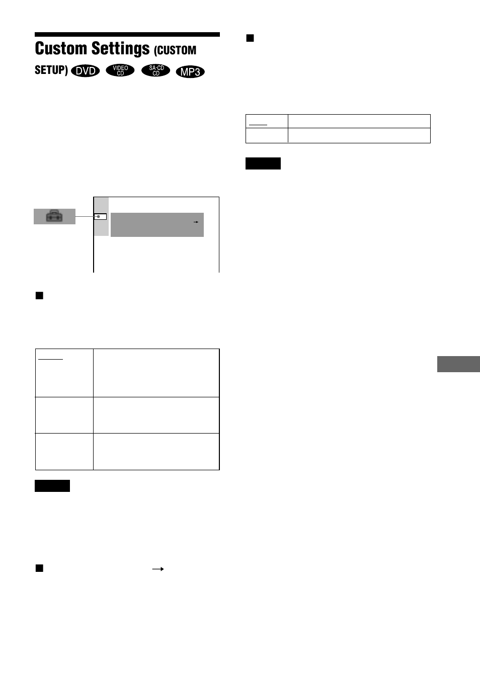Custom settings | Sony DAV-C770 User Manual | Page 71 / 88