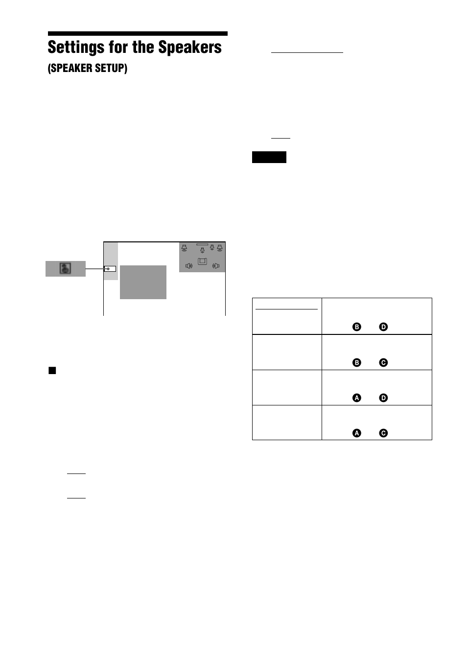 Settings for the speakers, Speaker setup) | Sony DAV-C770 User Manual | Page 72 / 88