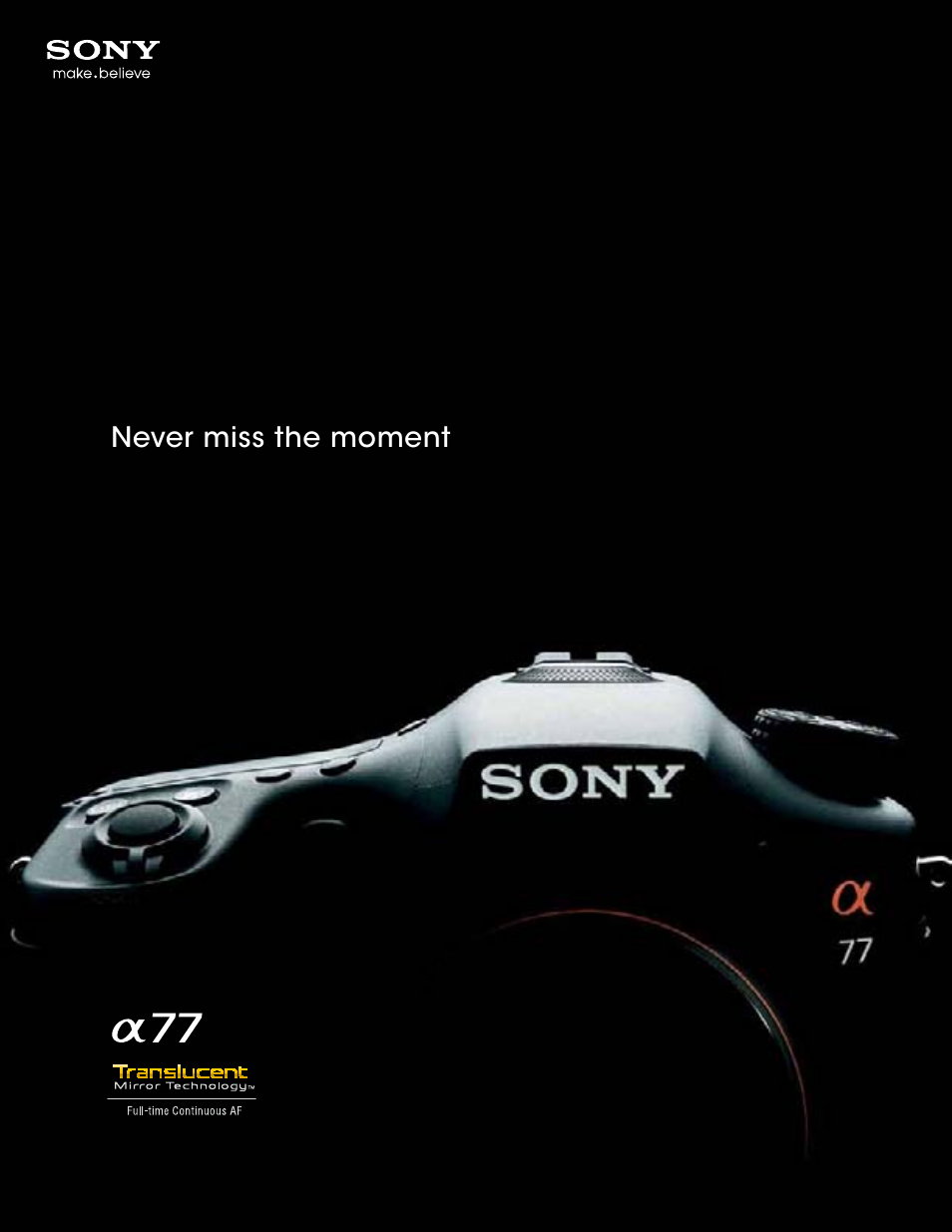 Sony SLT-A77VM User Manual | 32 pages