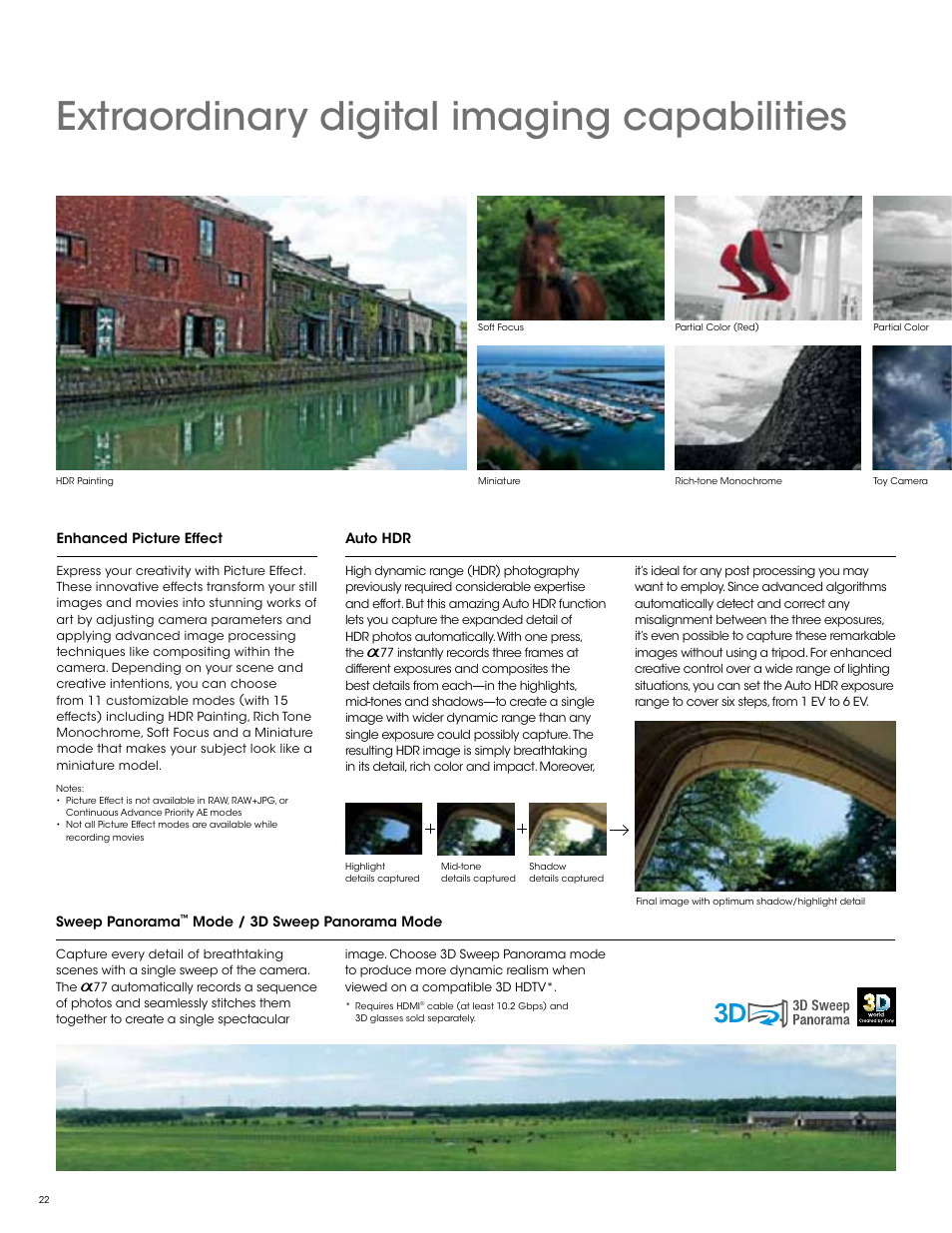 Extraordinary digital imaging capabilities | Sony SLT-A77VM User Manual | Page 22 / 32