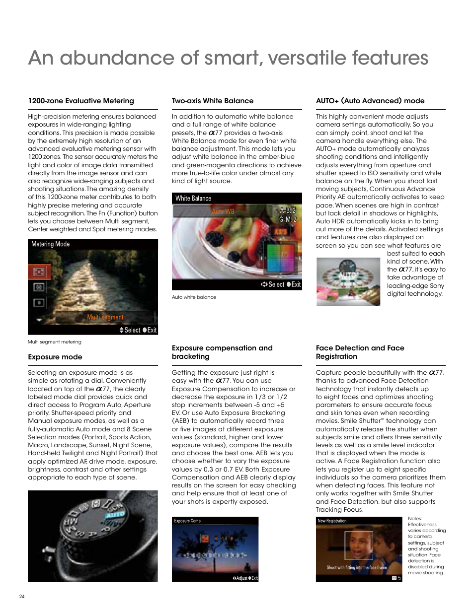 An abundance of smart, versatile features | Sony SLT-A77VM User Manual | Page 24 / 32
