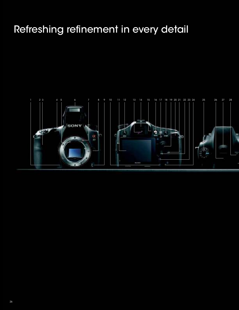 Refreshing refinement in every detail | Sony SLT-A77VM User Manual | Page 26 / 32