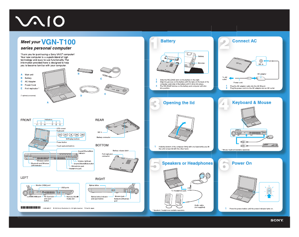 Sony VGN-T150P User Manual | 2 pages