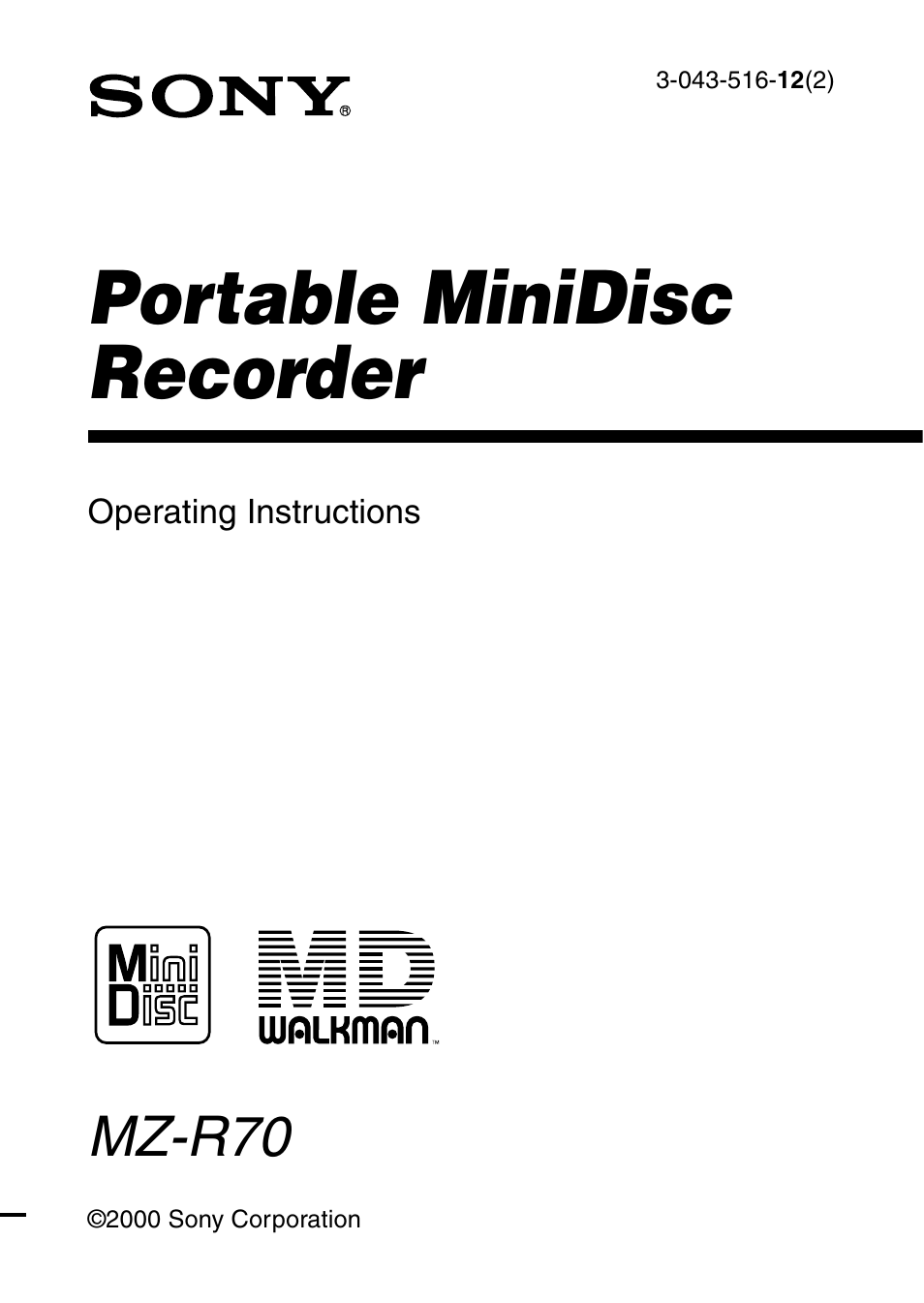 Sony MZ-R70 User Manual | 76 pages