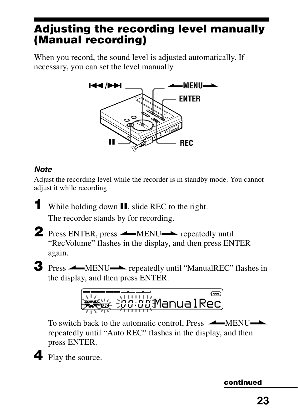 Manualrec | Sony MZ-R70 User Manual | Page 23 / 76