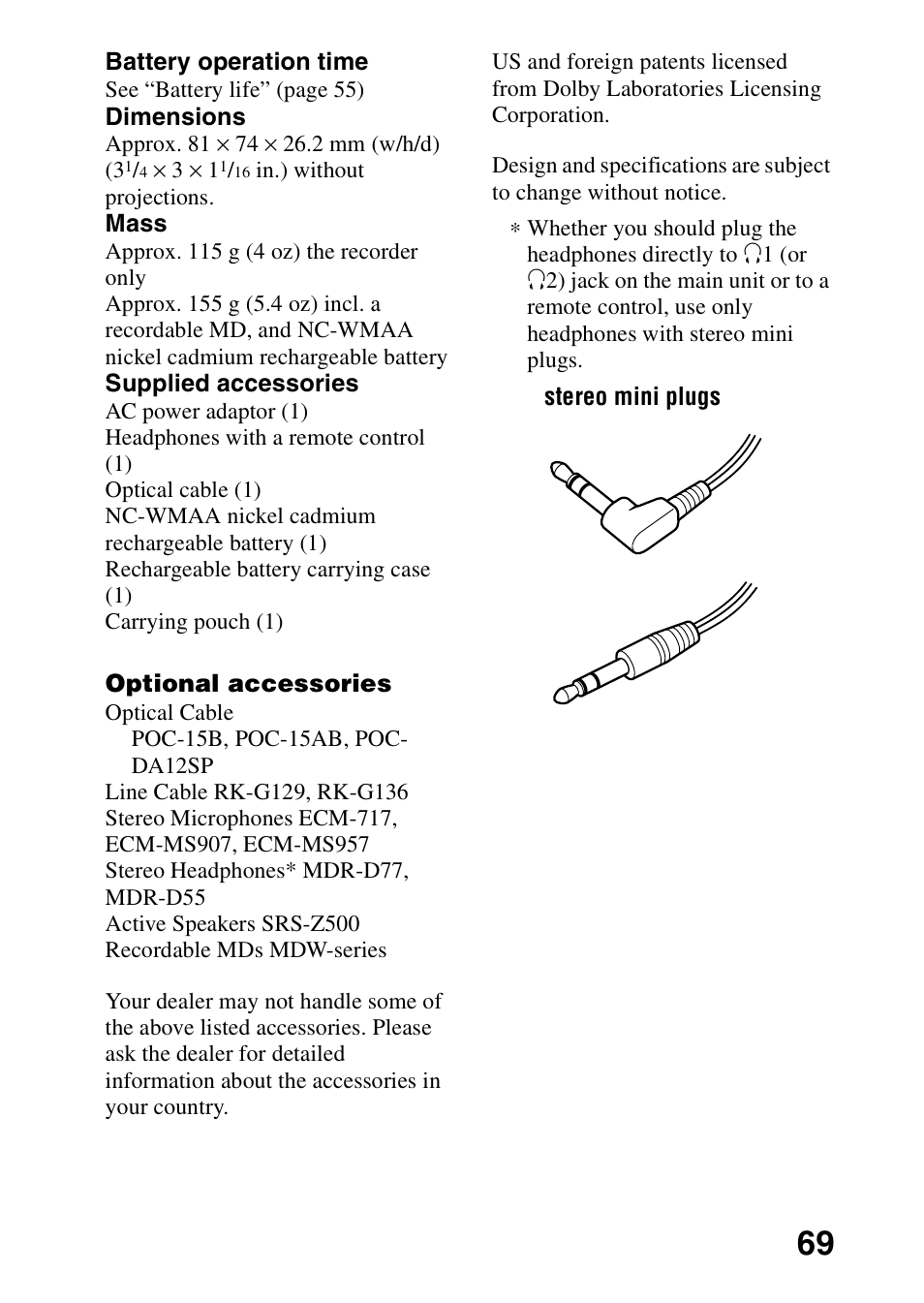 Sony MZ-R70 User Manual | Page 69 / 76