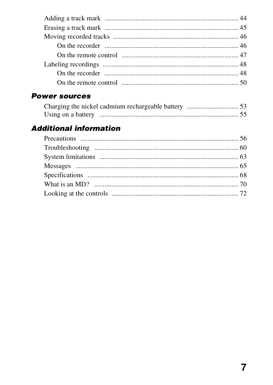 Sony MZ-R70 User Manual | Page 7 / 76