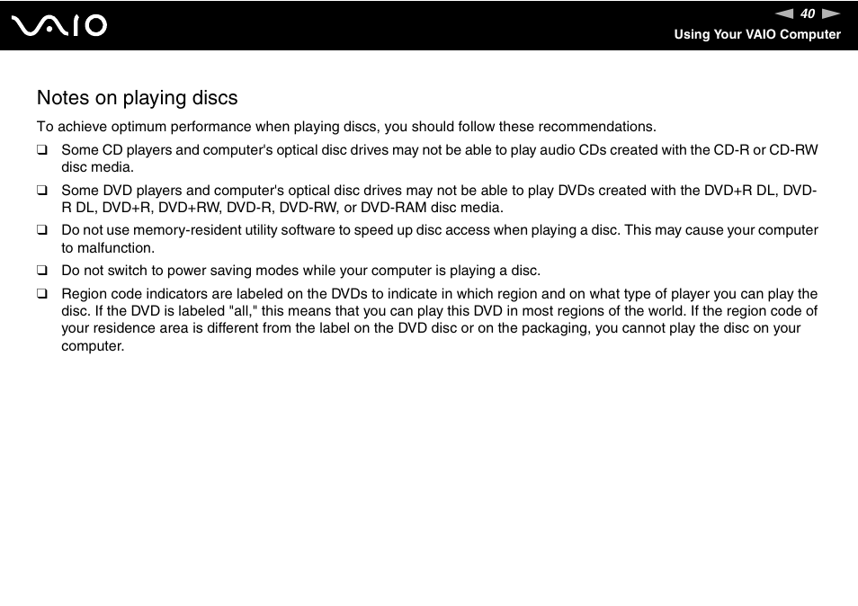 Sony VGN-FZ145E User Manual | Page 40 / 181