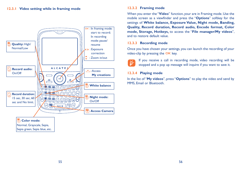 Alcatel Alcatel One Touch Vibe Mobile Phone OT-800 User Manual | Page 29 / 44
