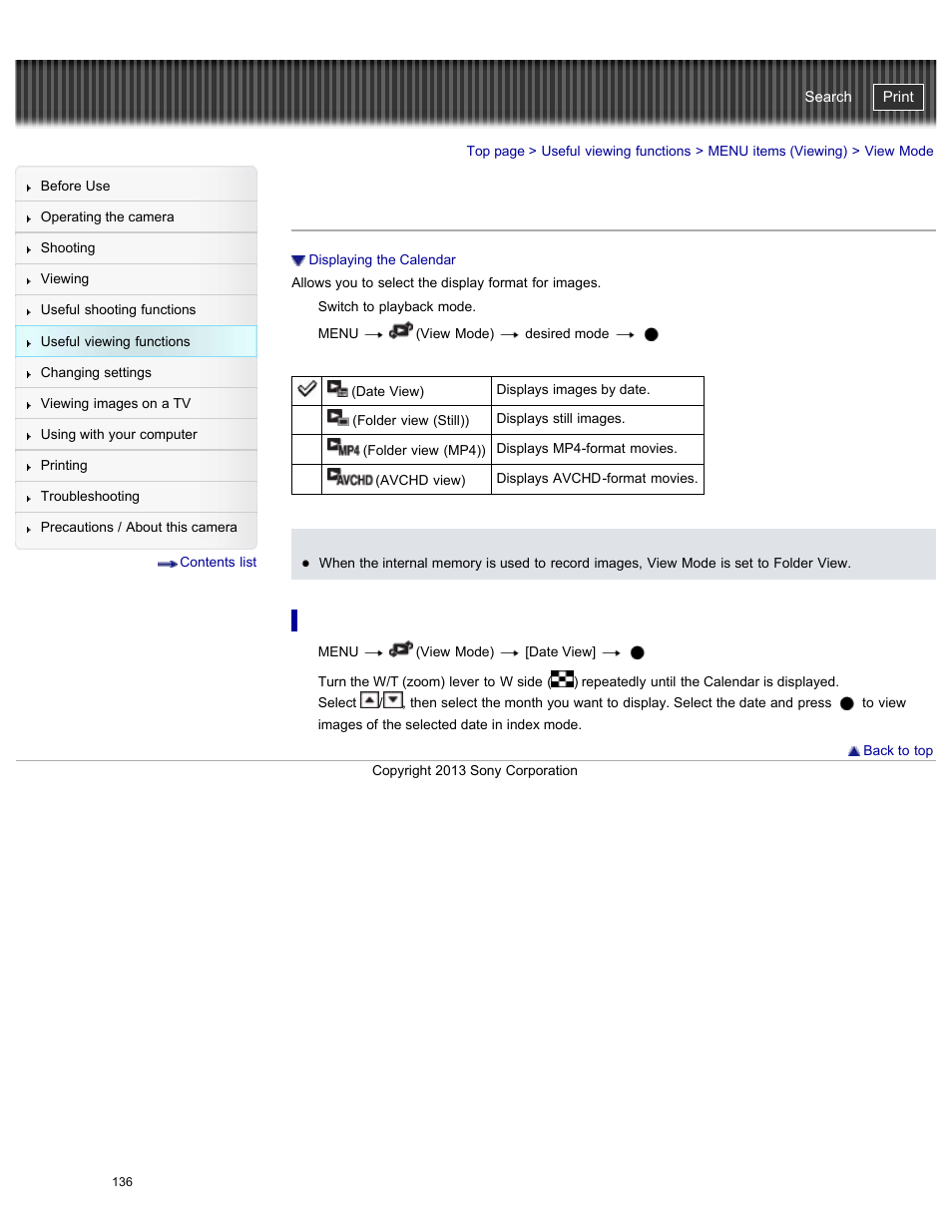 View mode, Cyber-shot user guide | Sony DSC-WX300 User Manual | Page 142 / 244