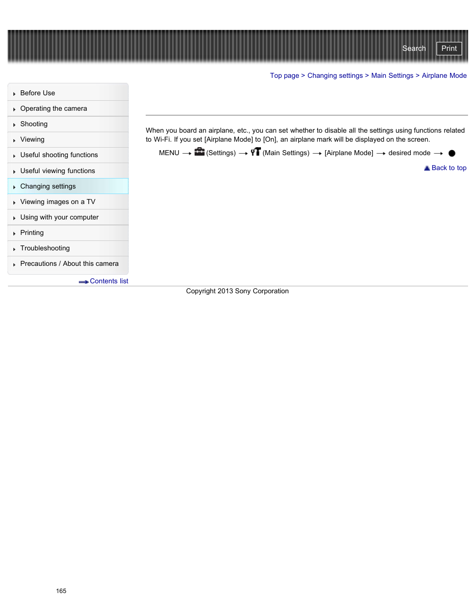 Airplane mode, Cyber-shot user guide | Sony DSC-WX300 User Manual | Page 171 / 244