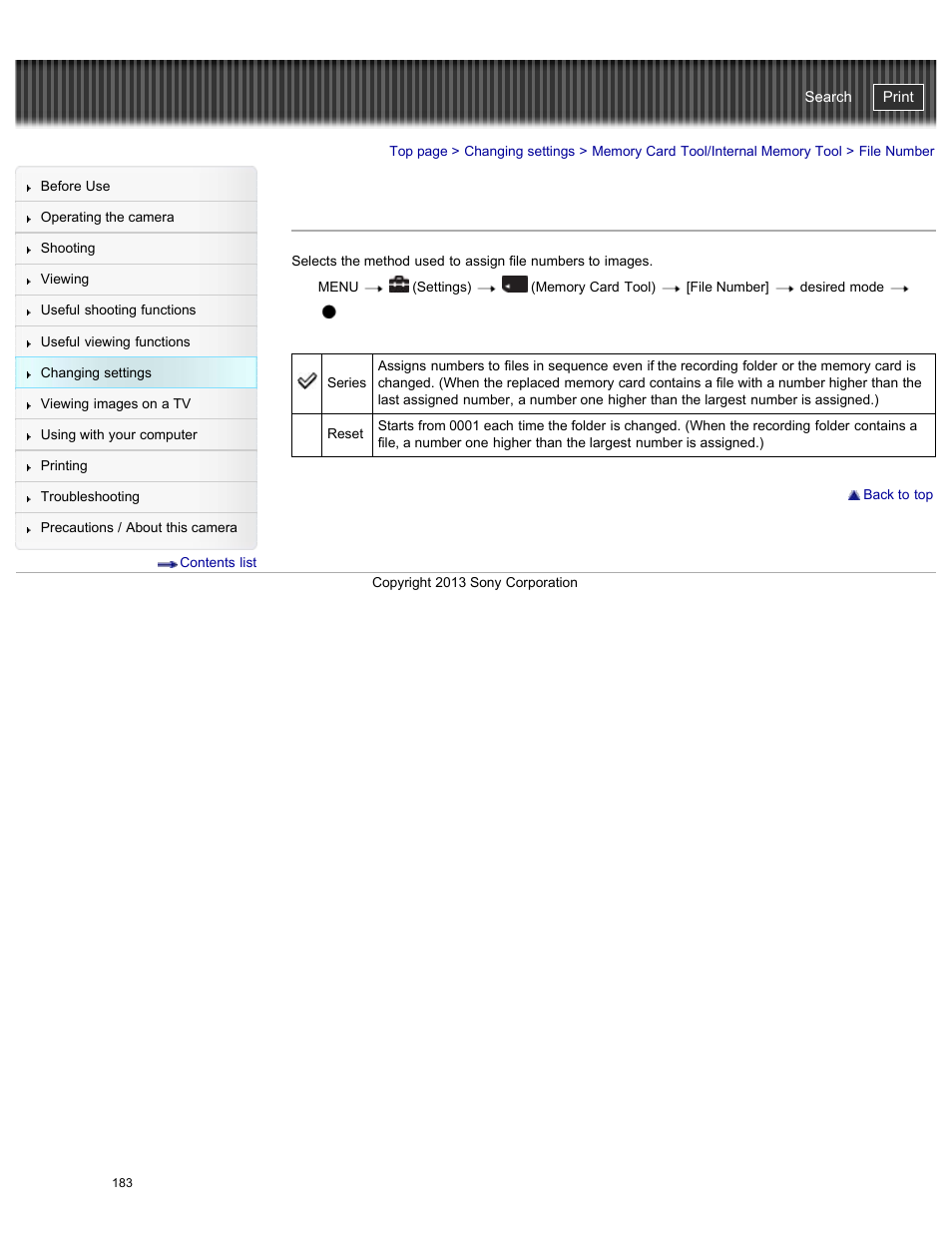 File number, Cyber-shot user guide | Sony DSC-WX300 User Manual | Page 189 / 244