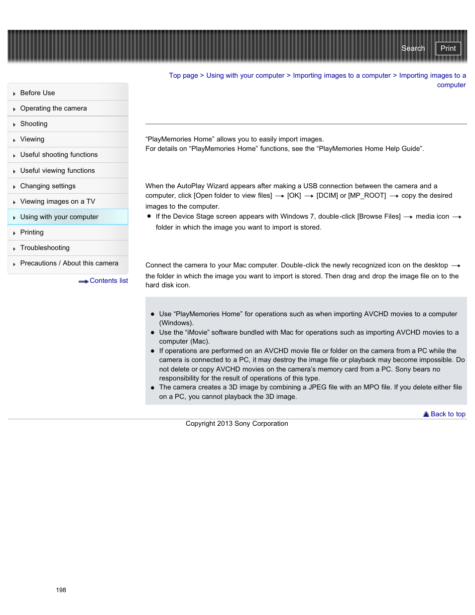 Importing images to a computer, Details, Cyber-shot user guide | Sony DSC-WX300 User Manual | Page 204 / 244