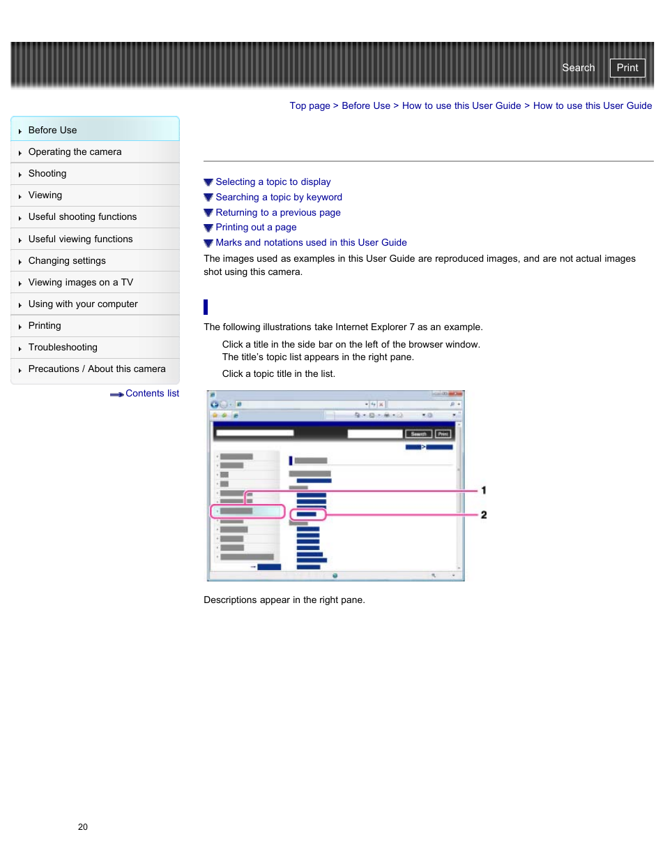 How to use this user guide, Cyber-shot user guide | Sony DSC-WX300 User Manual | Page 26 / 244