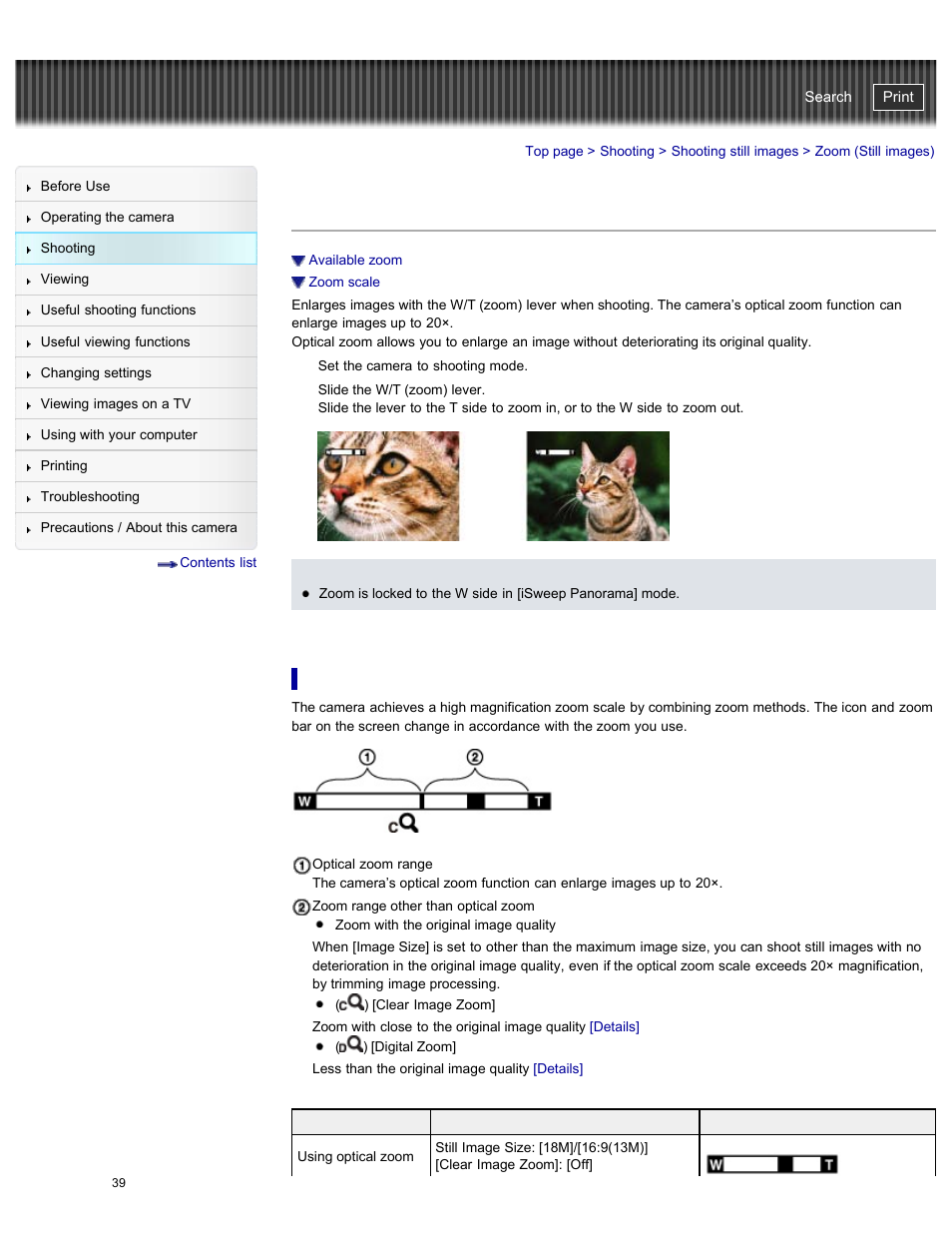 Zoom (still images), Cyber-shot user guide | Sony DSC-WX300 User Manual | Page 45 / 244