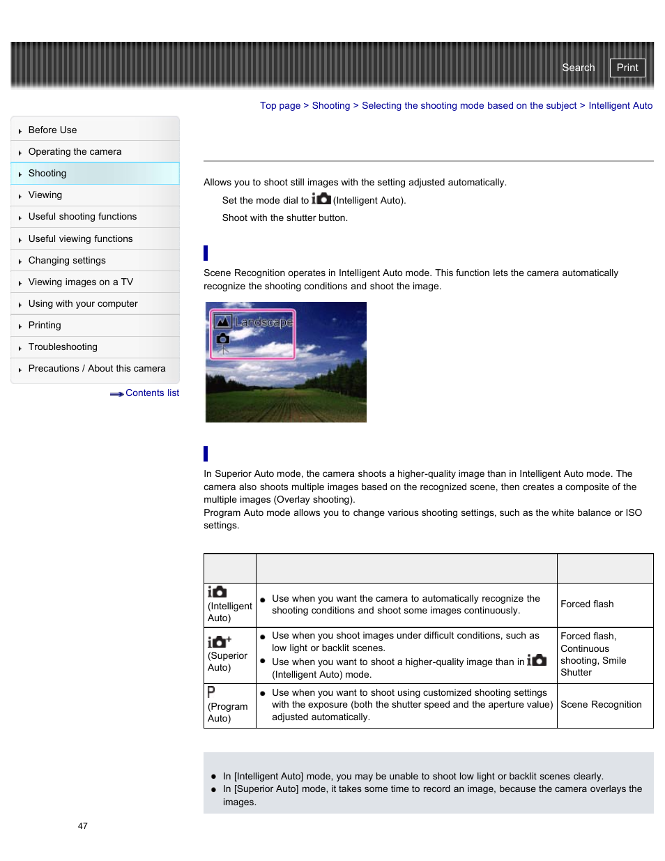 Intelligent auto, Cyber-shot user guide | Sony DSC-WX300 User Manual | Page 53 / 244