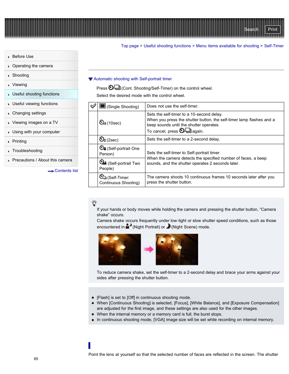 Self-timer, Cyber-shot user guide | Sony DSC-WX300 User Manual | Page 91 / 244