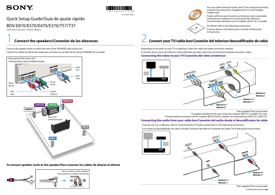 Sony BDV-E570 User Manual | 2 pages