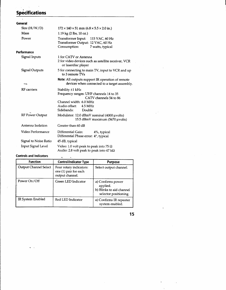 Specifications | Sony MRD-D1 User Manual | Page 15 / 16