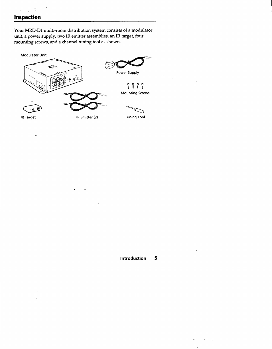 Inspection | Sony MRD-D1 User Manual | Page 5 / 16