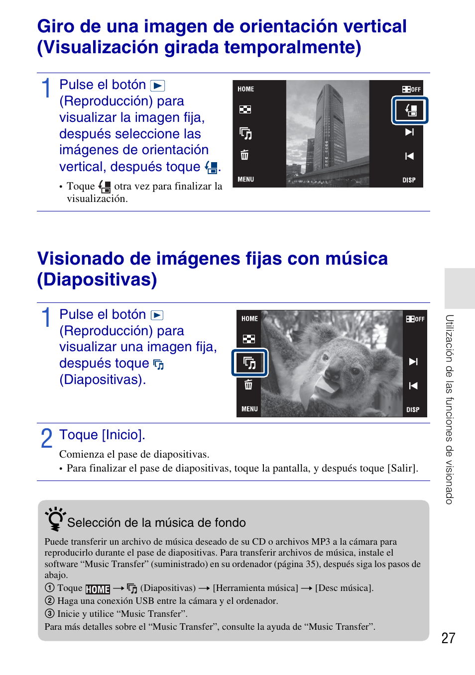 Toque [inicio | Sony DSC-T77 User Manual | Page 81 / 108