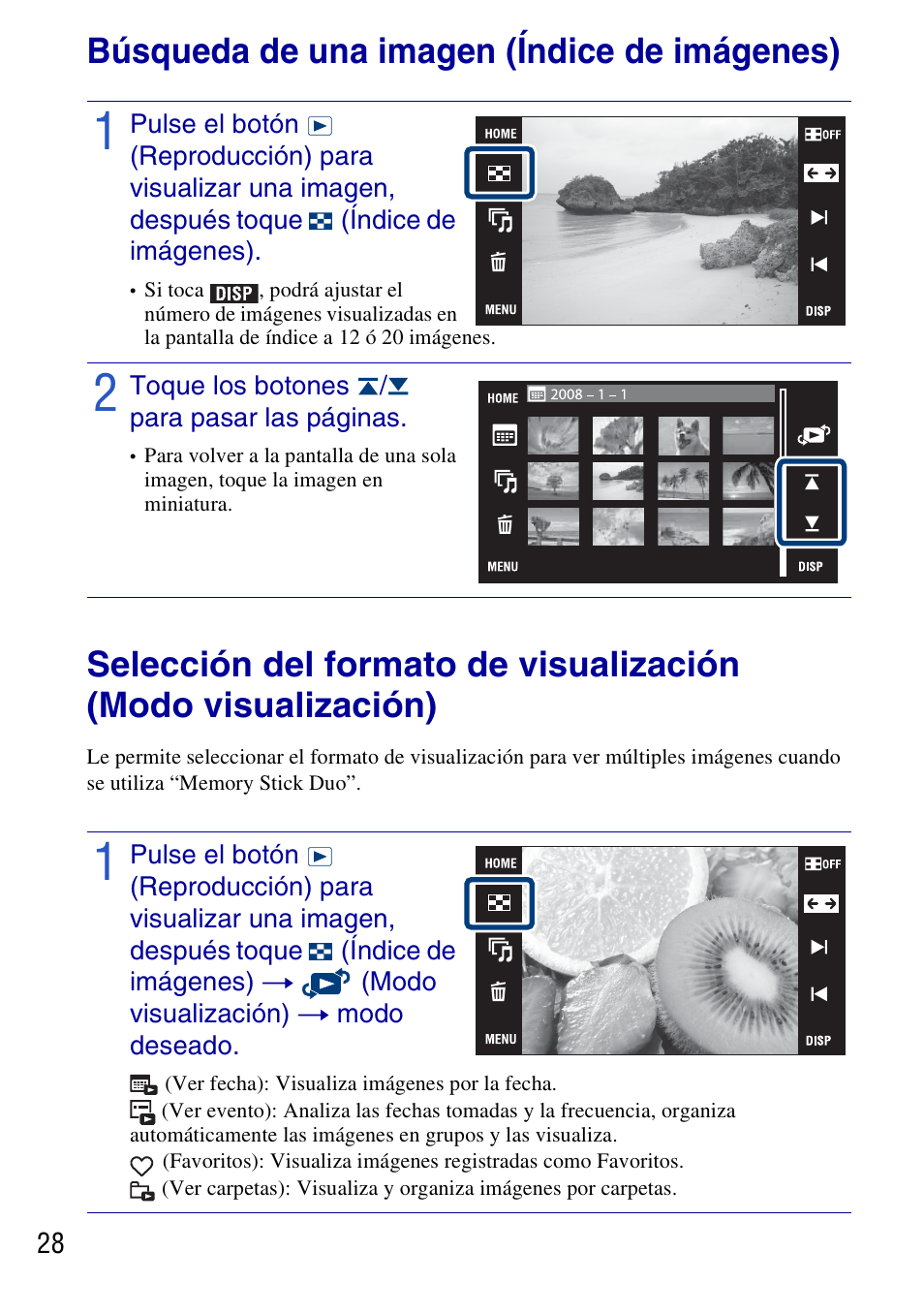 Búsqueda de una imagen (índice de imágenes) | Sony DSC-T77 User Manual | Page 82 / 108