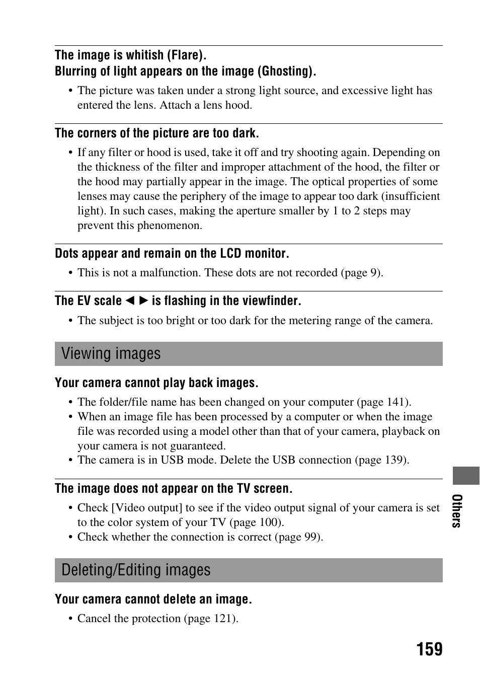Viewing images deleting/editing images | Sony DSLR-A850 User Manual | Page 159 / 171