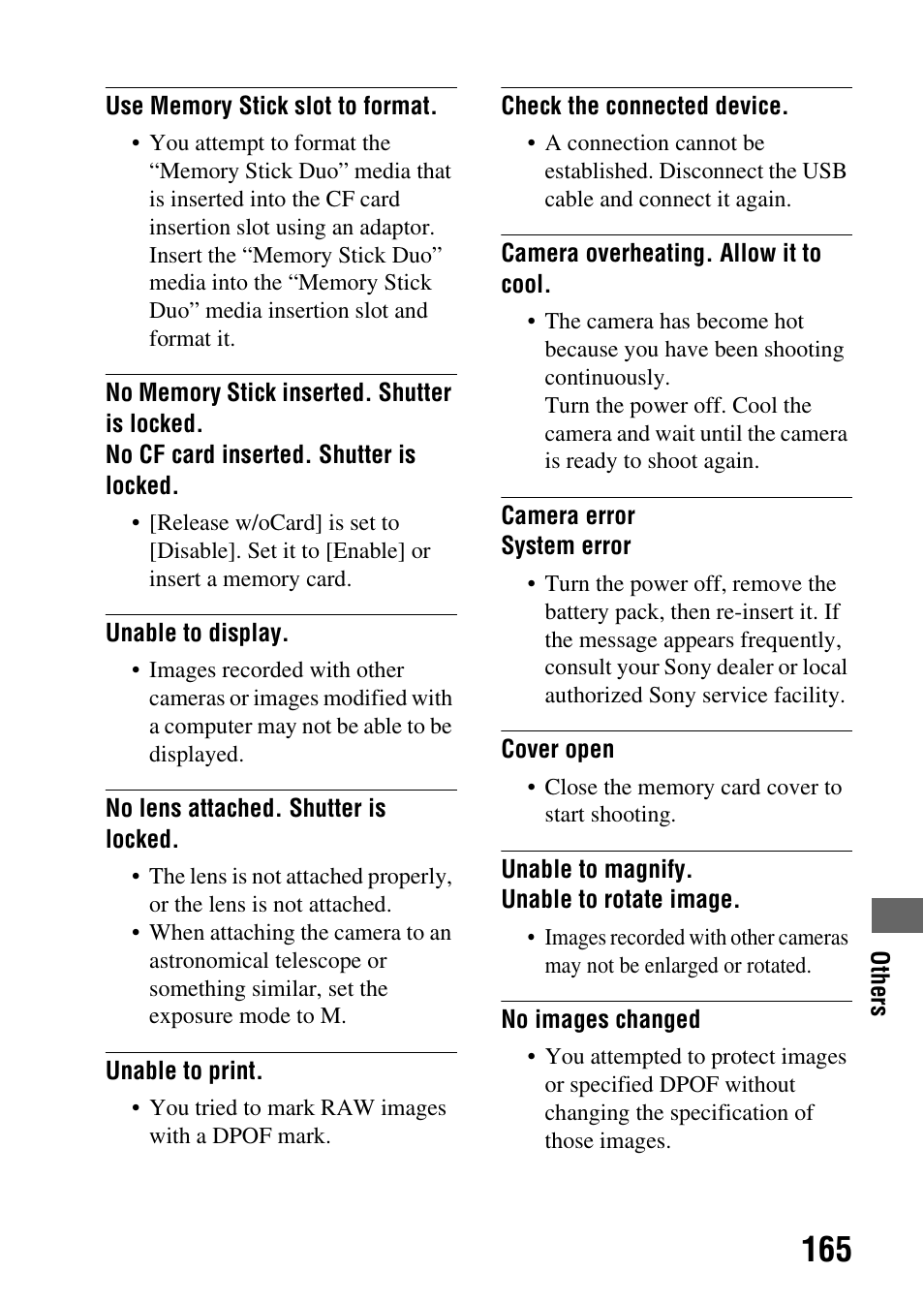 Sony DSLR-A850 User Manual | Page 165 / 171