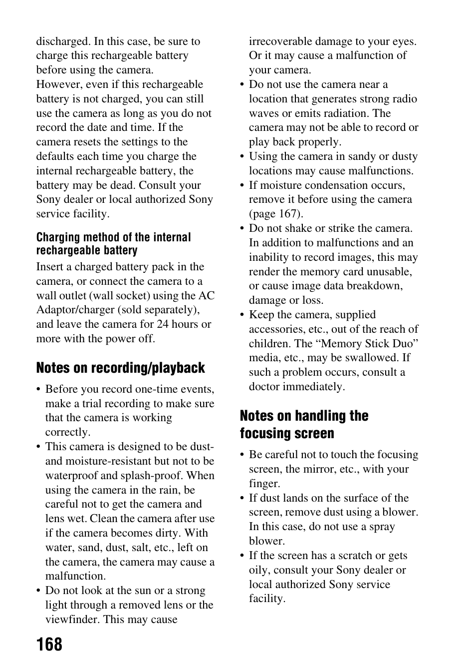 Sony DSLR-A850 User Manual | Page 168 / 171