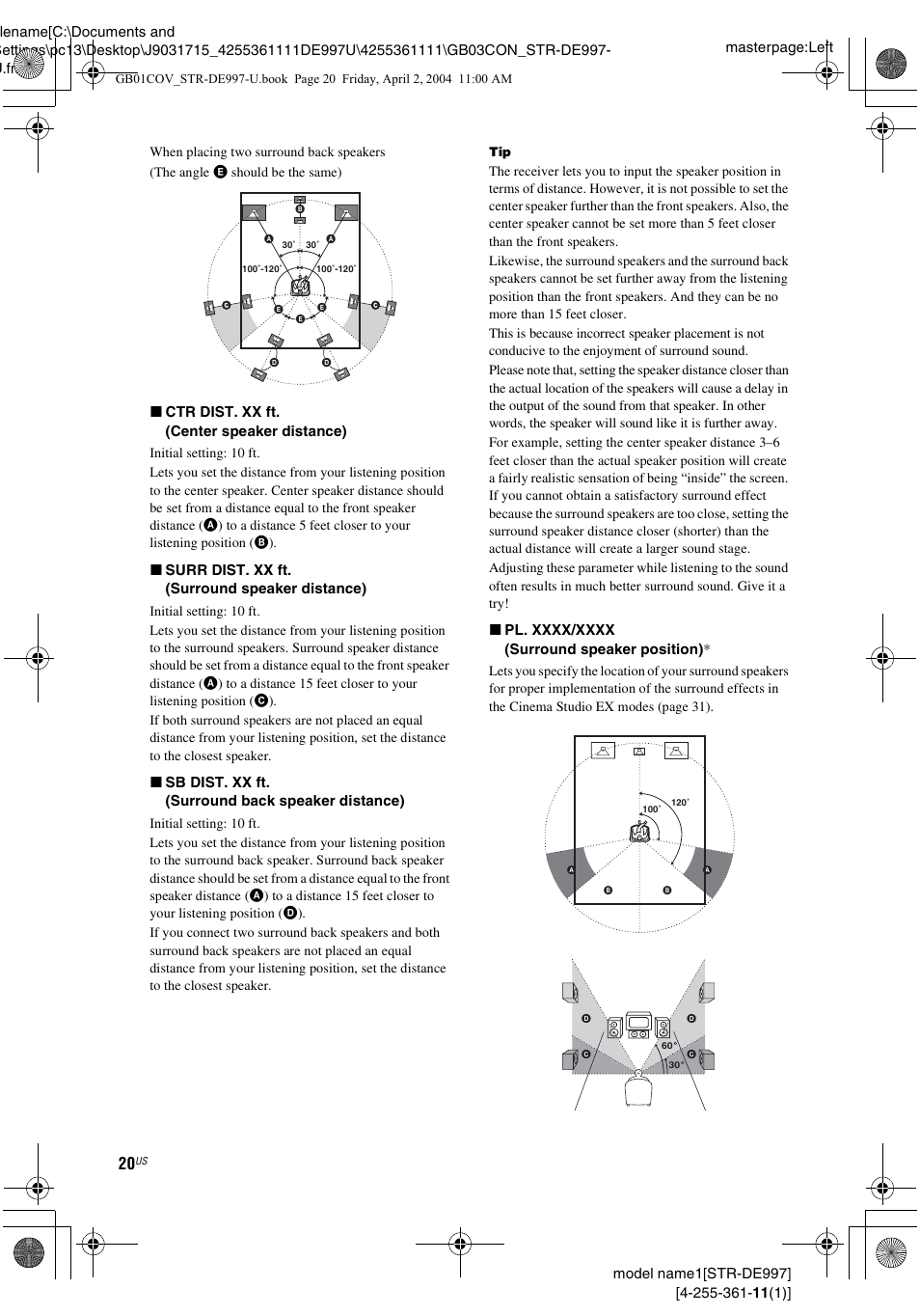 Sony STR-DE997 User Manual | Page 20 / 64