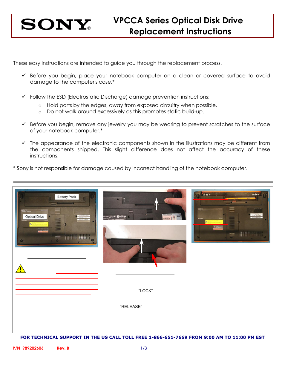 Sony VPCCA17FX User Manual | 3 pages