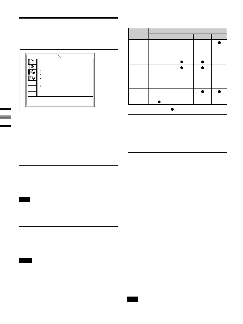 Menú ajuste, Estado (indicación en pantalla), Entrad a | Entrad b, Idioma, Ahorro energia, Receptor sircs, Mov cine | Sony VPL-VW11HT User Manual | Page 108 / 124