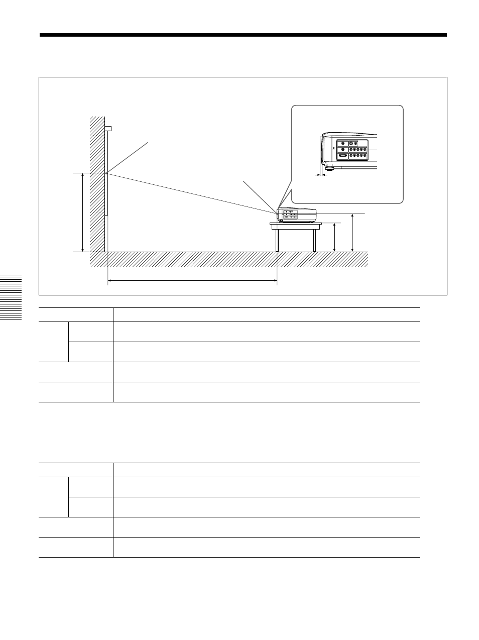 Instalación, Ejemplos de instalación, Instalación en el suelo | Sony VPL-VW11HT User Manual | Page 110 / 124
