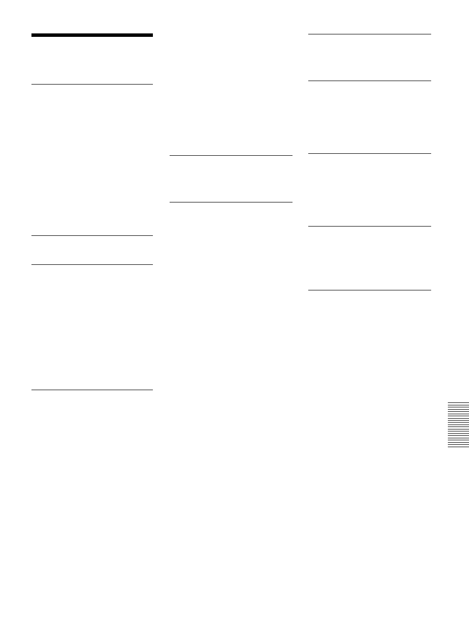 Índice alfabético, D, e, f, g, h, I, j, k, l | M, n, P, q, T, u, v, w, x, y, z | Sony VPL-VW11HT User Manual | Page 123 / 124