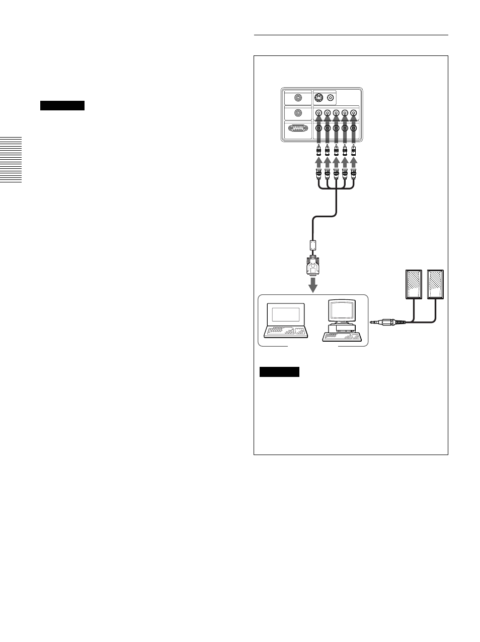 Raccordement à un ordinateur, Raccordement, Remarques | Remarque, Fiches de conversion | Sony VPL-VW11HT User Manual | Page 56 / 124