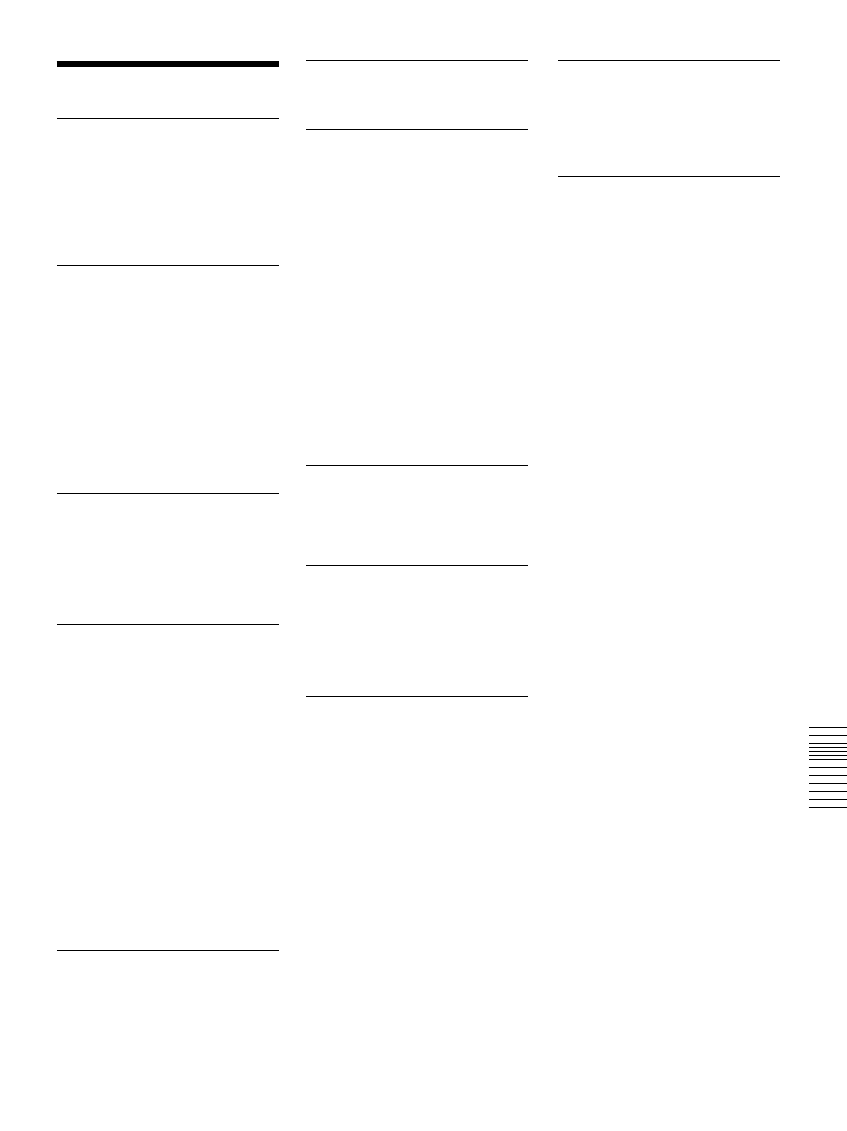 Index, A, b, F, g, h | I, j, k, M, n, P, q, T, u, v, w, x, y, z | Sony VPL-VW11HT User Manual | Page 83 / 124