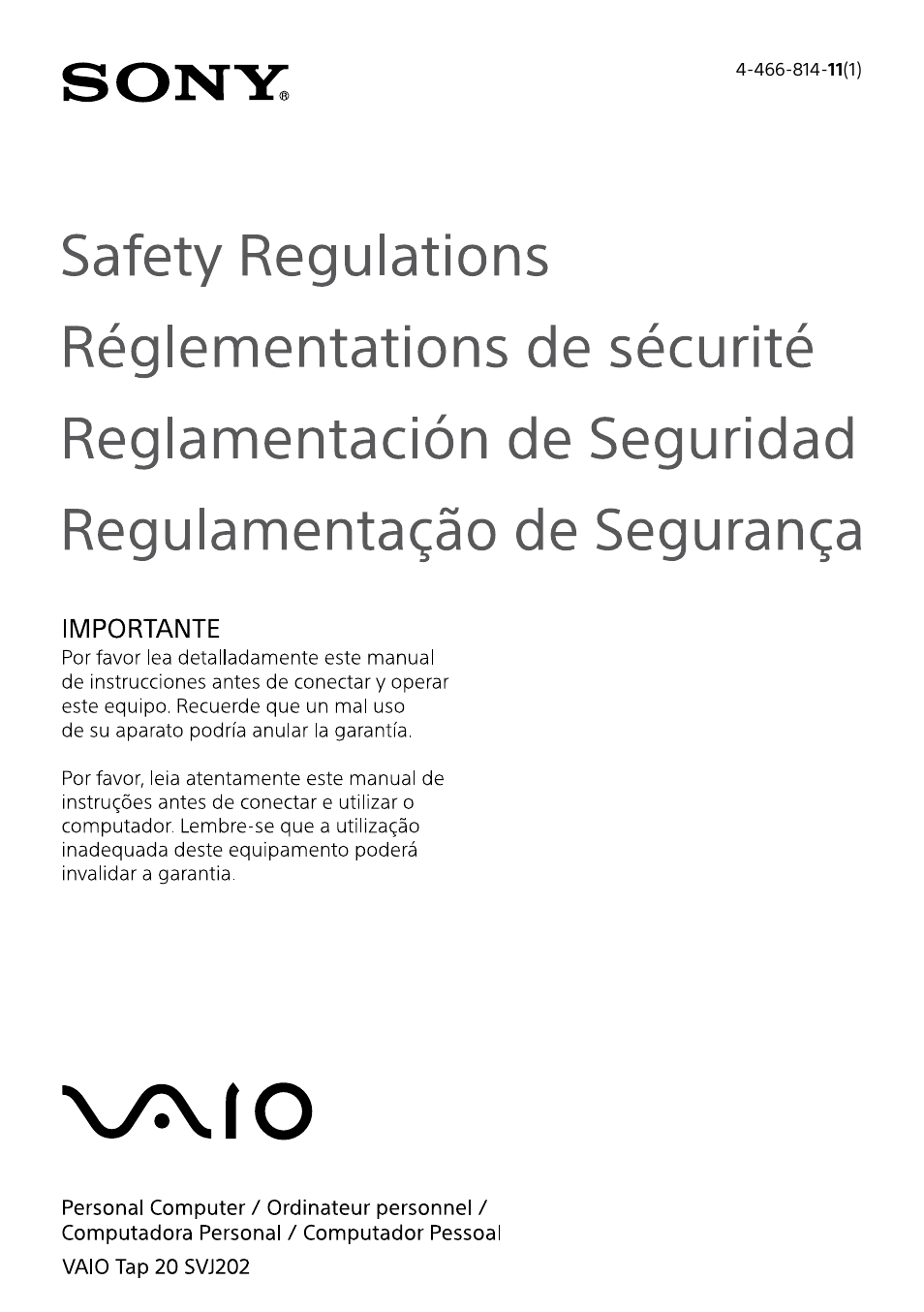 Sony SVJ20235CXW User Manual | 36 pages