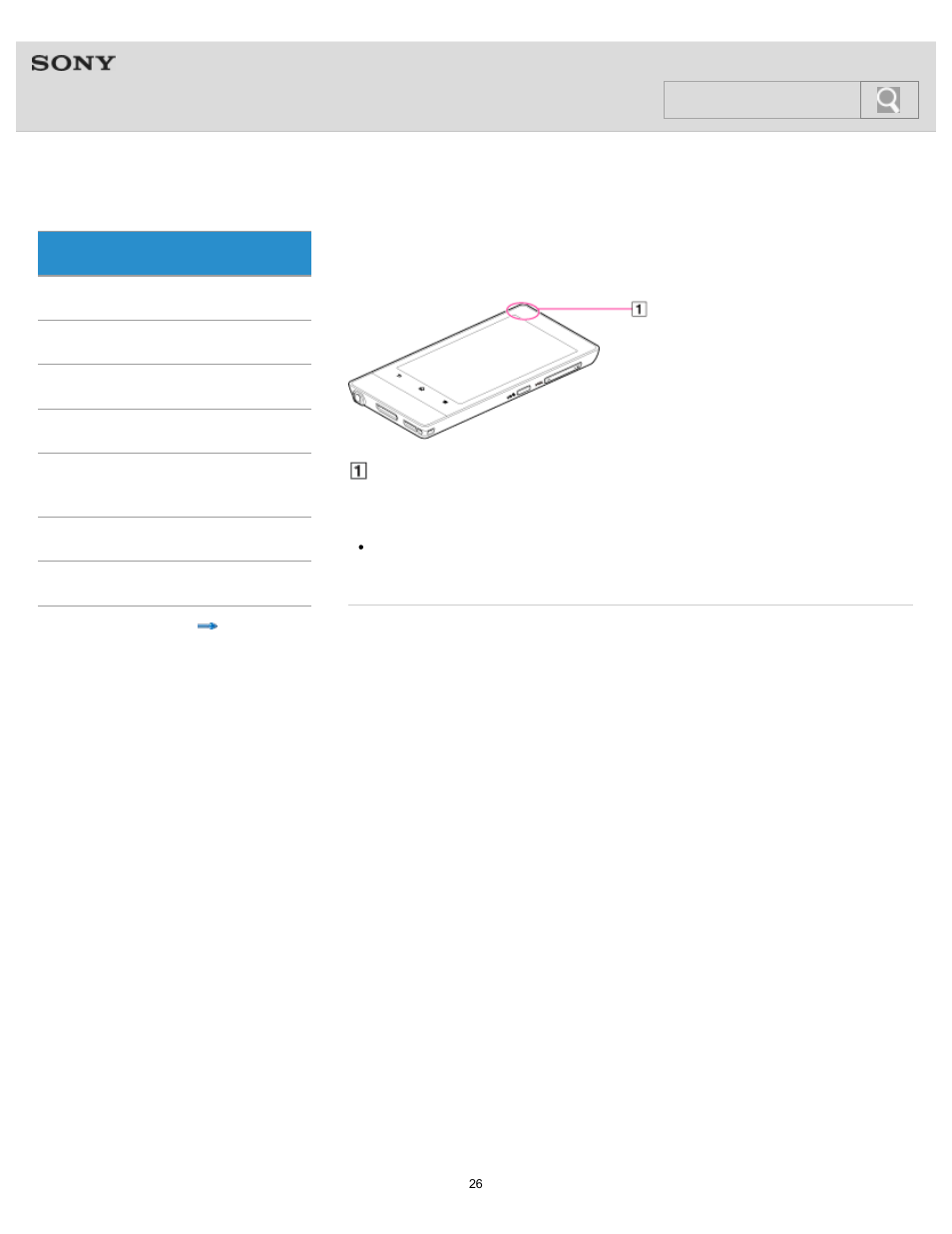 Using the microphone, Help guide, Search | Sony NWZ-F805BLK User Manual | Page 26 / 143