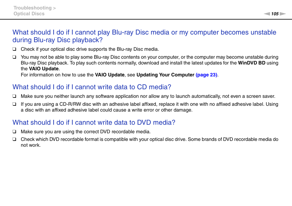 Sony VGC-JS450F User Manual | Page 105 / 122
