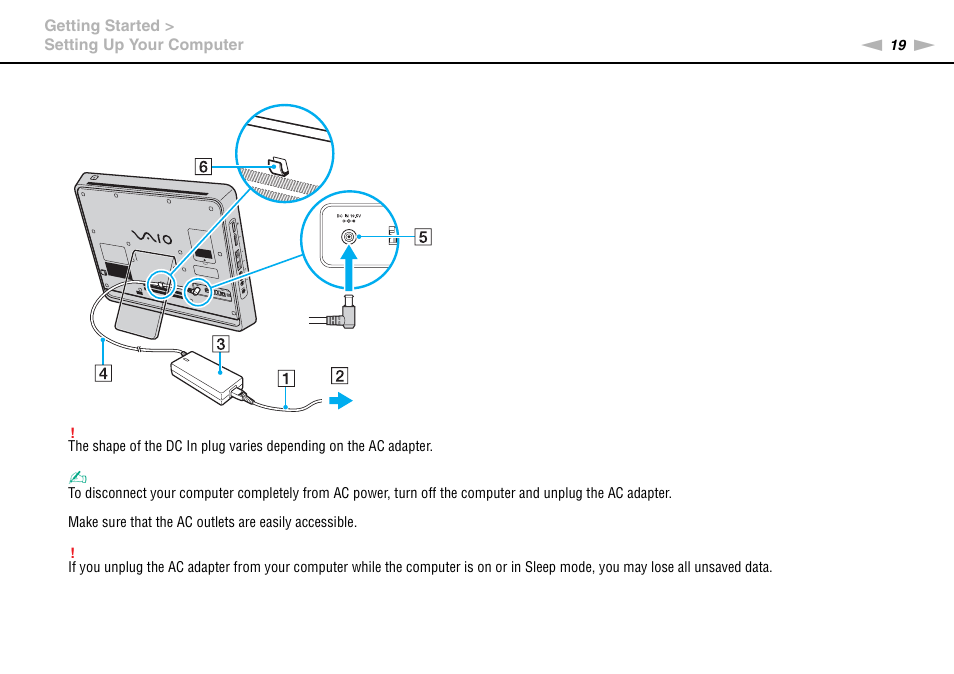 Sony VGC-JS450F User Manual | Page 19 / 122