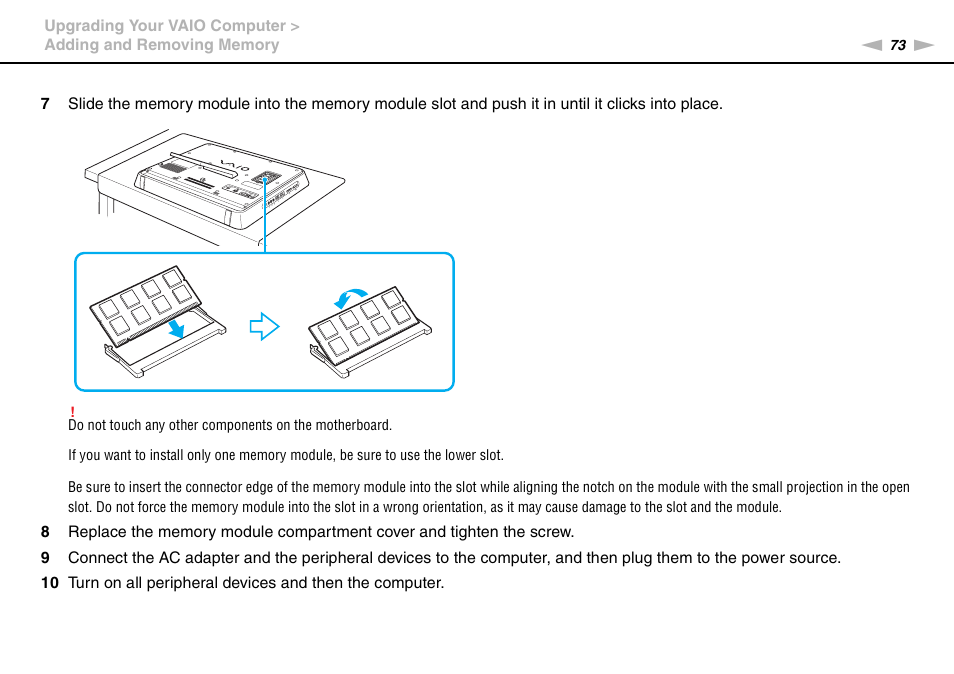 Sony VGC-JS450F User Manual | Page 73 / 122