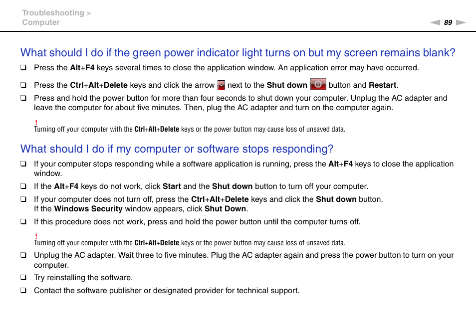 Sony VGC-JS450F User Manual | Page 89 / 122